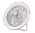 Turbo Rechargeable Desk Fan With Lamp White - Image 4