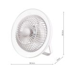 Turbo Rechargeable Desk Fan With Lamp White - Image 7