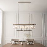 Bright Nickel Cut Glass Linear Pendant - Image 2