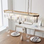 Bright Nickel Cut Glass Linear Pendant - Image 3