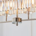 Bright Nickel Cut Glass Linear Pendant - Image 4