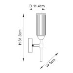 Ribbed & Frosted Glass Satin Brass Single Wall Light - Image 7