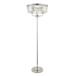 Bright Nickel Cut Glass Floor Light