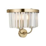 Antique Brass Cut Glass Wall Light