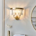 Antique Brass Cut Glass Wall Light - Image 2