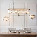 Antique Brass Cut Glass Linear Pendant - Image 8