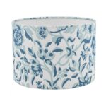 Down House Blue Cotton Drum Shade 26cm