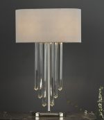 Eltham 2lt Table Lamp Polished Nickel & Crystal With Shade - Image 5