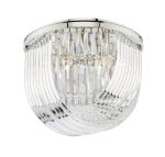 Eltham 4lt Flush Polished Nickel & Crystal