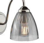 Glynis Wall Light Polished Nickel & Smoked Ribbed Glass - Image 2