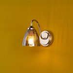 Glynis Wall Light Polished Nickel & Smoked Ribbed Glass - Image 3