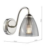 Glynis Wall Light Polished Nickel & Smoked Ribbed Glass - Image 6