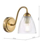 Glynis Wall Light Antique Bronze & Ribbed Glass - Image 6