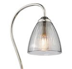 Glynis Table Lamp Polished Nickel & Smoked Ribbed Glass - Image 2