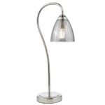 Glynis Table Lamp Polished Nickel & Smoked Ribbed Glass
