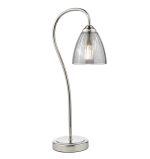 Glynis Table Lamp Polished Nickel & Smoked Ribbed Glass