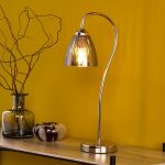 Glynis Table Lamp Polished Nickel & Smoked Ribbed Glass - Image 4