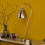 Glynis Table Lamp Polished Nickel & Smoked Ribbed Glass - Image 5