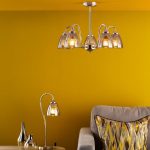 Glynis 5lt Semi-Flush Polished Nickel & Smoked Ribbed Glass - Image 6