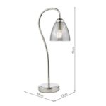 Glynis Table Lamp Polished Nickel & Smoked Ribbed Glass - Image 7