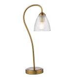 Glynis Table Lamp Antique Bronze & Ribbed Glass