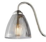 Glynis 3lt Semi-Flush Polished Nickel & Smoked Ribbed Glass - Image 2