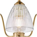 Glynis 3lt Semi-Flush Antique Bronze & Ribbed Glass - Image 2