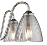 Glynis 5lt Semi-Flush Polished Nickel & Smoked Ribbed Glass - Image 3