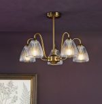 Glynis 5lt Semi-Flush Antique Bronze & Ribbed Glass - Image 4