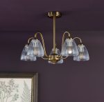 Glynis 5lt Semi-Flush Antique Bronze & Ribbed Glass - Image 5