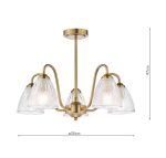 Glynis 5lt Semi-Flush Antique Bronze & Ribbed Glass - Image 7