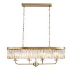Antique Brass Cut Glass Linear Pendant