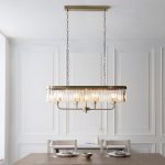 Antique Brass Cut Glass Linear Pendant - Image 2