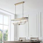 Antique Brass Cut Glass Linear Pendant - Image 3