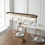 Antique Brass Cut Glass Linear Pendant - Image 4