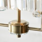 Antique Brass Cut Glass Linear Pendant - Image 5