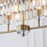 Antique Brass Cut Glass Linear Pendant - Image 6