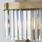 Antique Brass Cut Glass Linear Pendant - Image 7