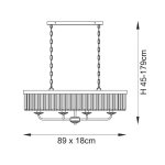 Antique Brass Cut Glass Linear Pendant - Image 9