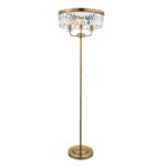 Antique Brass Cut Glass Floor Light