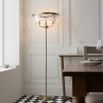 Antique Brass Cut Glass Floor Light - Image 2