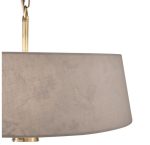 Birch 4lt Shadelier Antique Brass & Taupe With Shade - Image 3