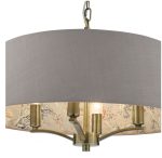 Birch 4lt Shadelier Antique Brass & Taupe With Shade - Image 2