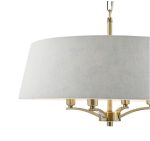 Delft 4lt Shadelier Antique Brass & Ivory With Shade - Image 2