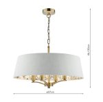 Delft 4lt Shadelier Antique Brass & Ivory With Shade - Image 5