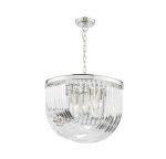 Eltham 4lt Pendant Polished Nickel & Crystal