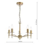 Marble Hill 5lt Armed Pendant Aged Brass (Fitting Only) - Image 7