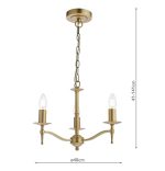 Marble Hill 3lt Armed Fitting Aged Brass (Fitting Only) - Image 6