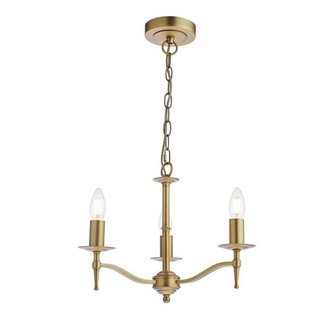 MAR5345 Marble Hill 3lt Armed Fitting Aged Brass (Fitting Only) - Image 1