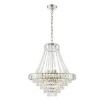 Osborne House 12lt Chandelier Polished Nickel & Crystal
